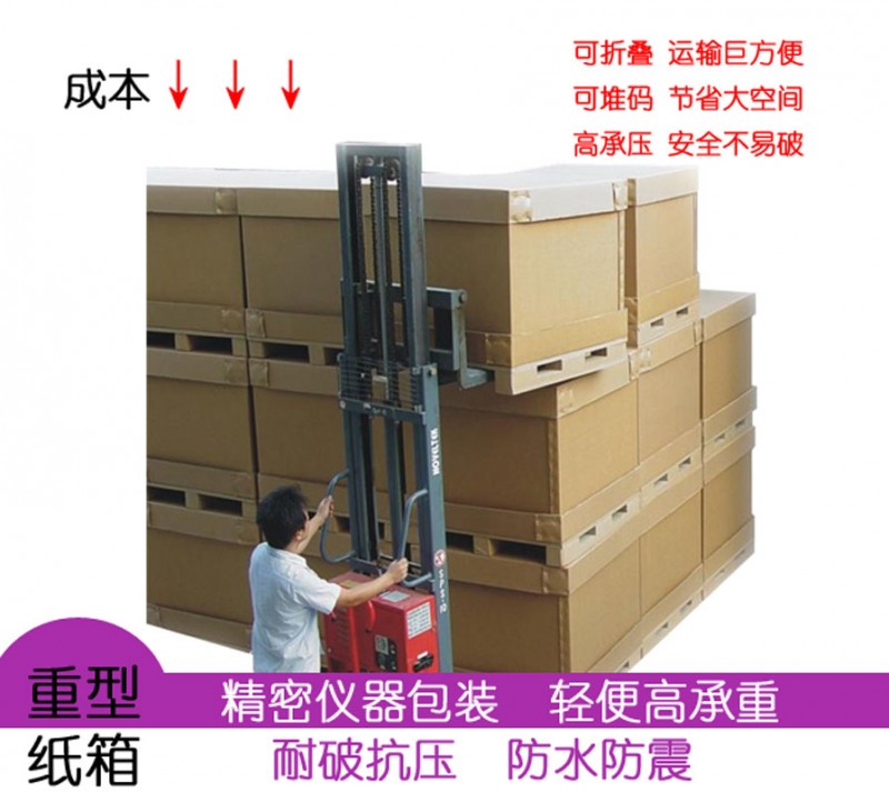 【重型纸箱】仪器包装 耐破抗压 低成本高质量 可折叠 代木箱